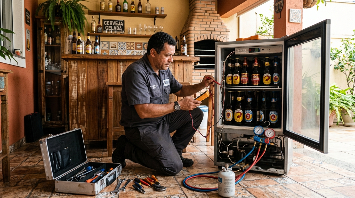 Aplicação de gás refrigerante em cervejeira atendida na Zona Leste de São Paulo‑SP